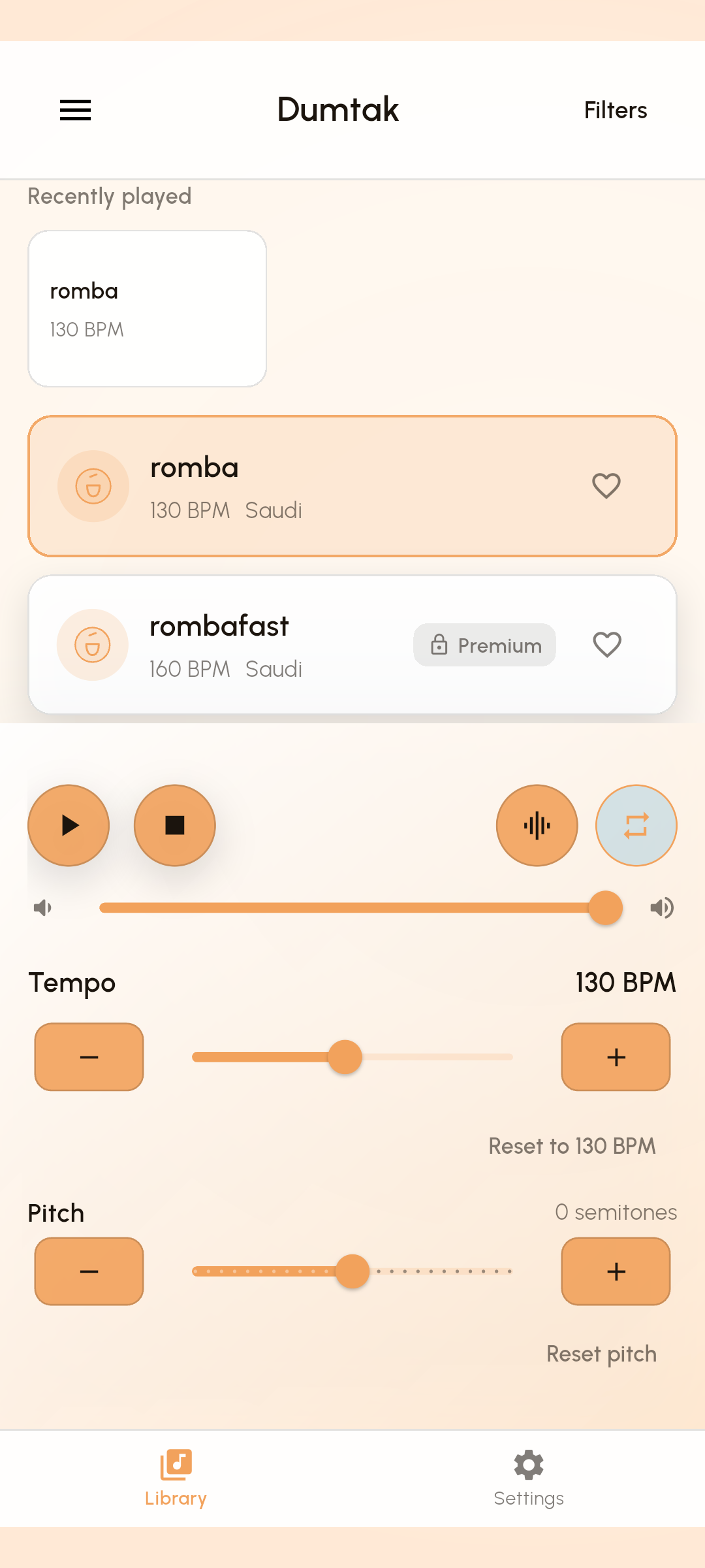 Tempo controls